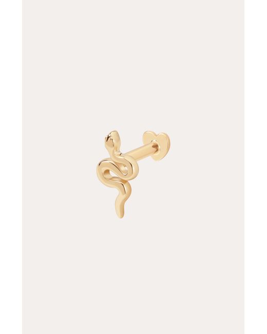 Vanhi Metallic 14K Solid Snake Flat Back Stud