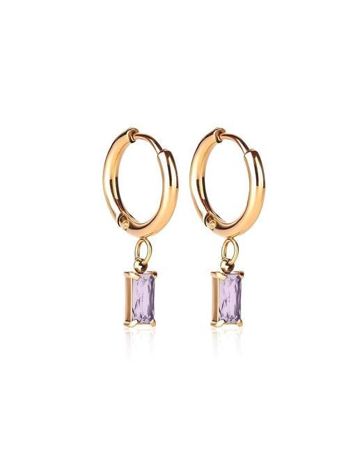 Evie Jewelry Metallic Luxe Drop Tanzanite Huggie Earrings
