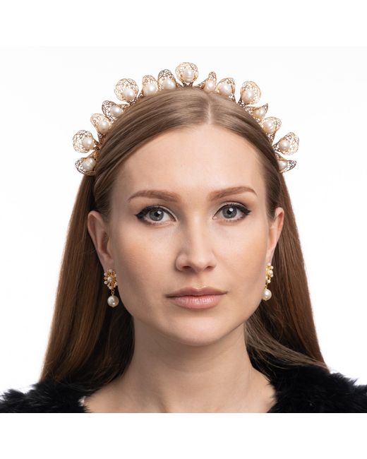 Stephanie Browne Australia Metallic Baroque Pearl Headband
