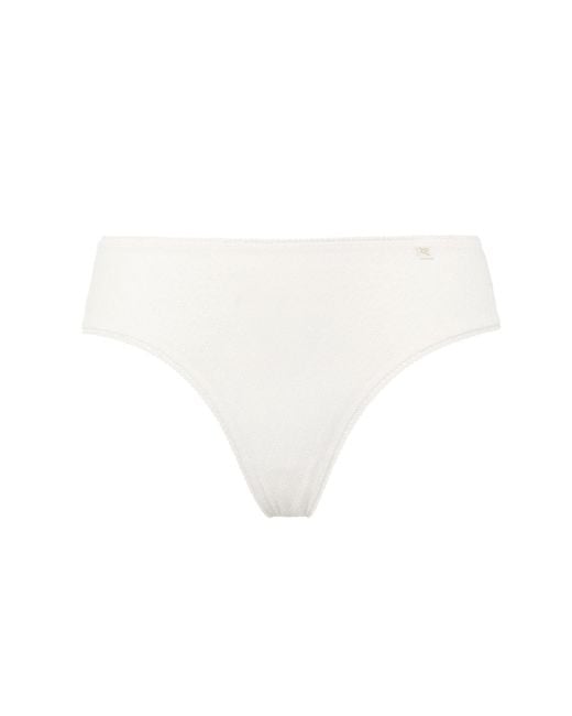 Nudea White Honeycomb High Leg Brief
