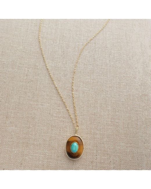 Hye Jane Jewelry Metallic Large Sol Tigers Eye And Necklace