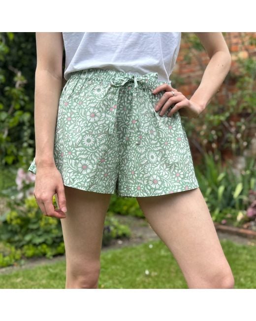 Lime Tree Design Blue Flora Pastel Shorts