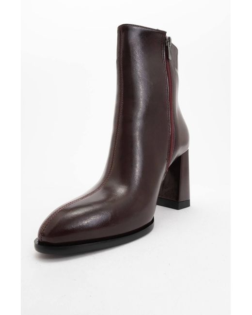 Prologue Shoes Brown Jewel Burgundy Cilt High Heel Boot