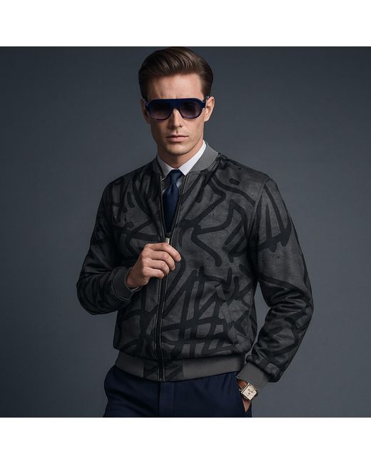 Freak Vault Gray Urban Cipher Bomber Jacket for men