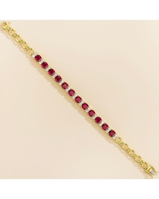 Juvetti Orange Sira Bracelet Set With Ruby & Diamond