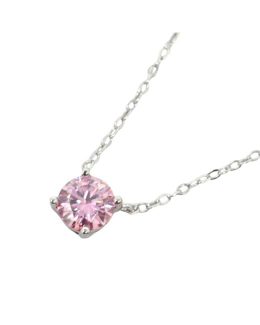 Harfi Pink Tourmaline Moissanite Crystal Necklace