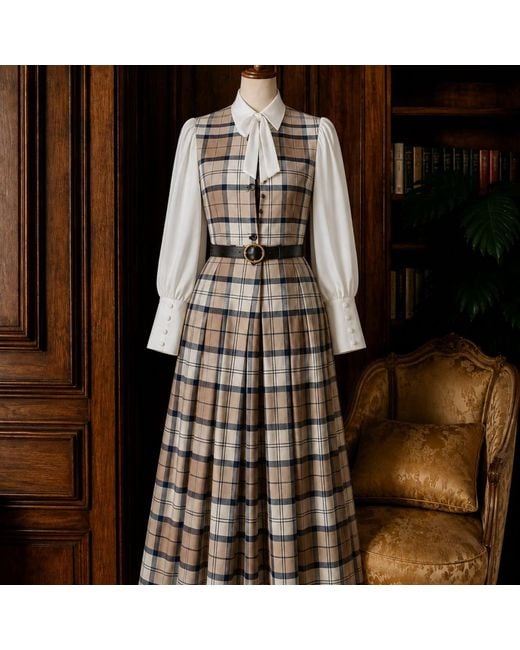 NUMBAT Gray Cecily Tartan Wool Waistcoat