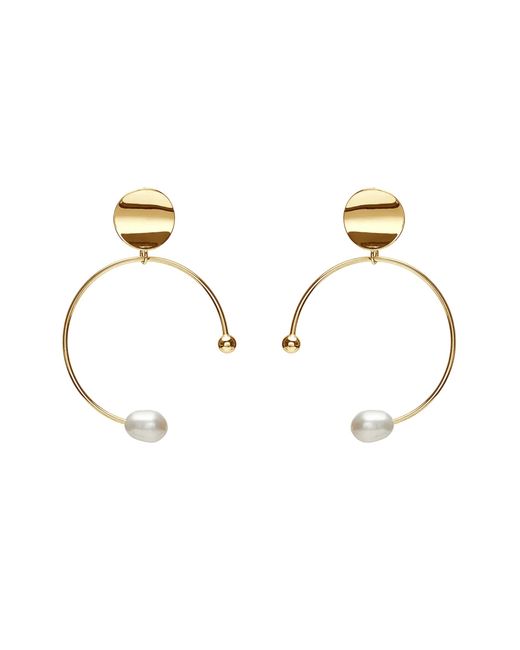 Lisa&Co. Metallic Earrings Pearl On Circle