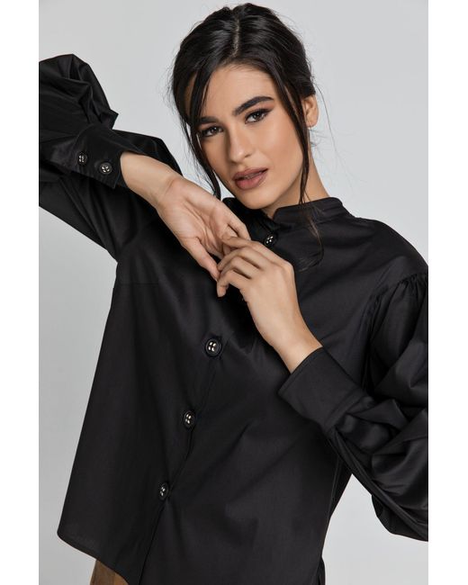 Conquista Black Shirt With Bishop Sleeves