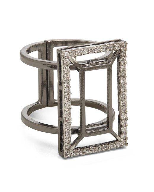 Dhwani Bansal Metallic Adjustable Vazio Ring With Zirconia