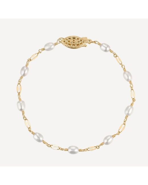 Katy Faye Metallic Michelle Rice Pearl Bracelet