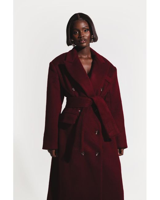 Ofuure Purple Iman Wool Long Jacket