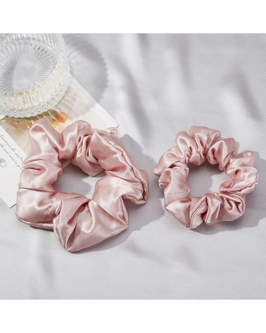 Soft Strokes Silk Red Set Of Four Pure Mulberry Silk Scrunchies