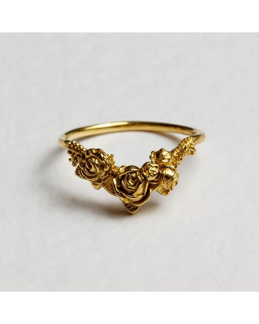 Lee Renee Yellow Rose Chevron Ring – Gold