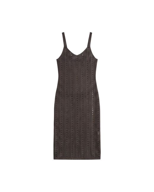 Brodie Cashmere Brown Open Stitch Dress