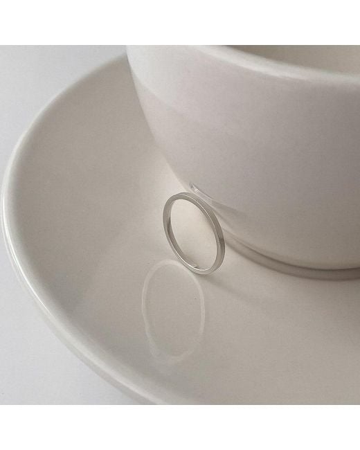 Cote Cache White Classic Flat Band Ring