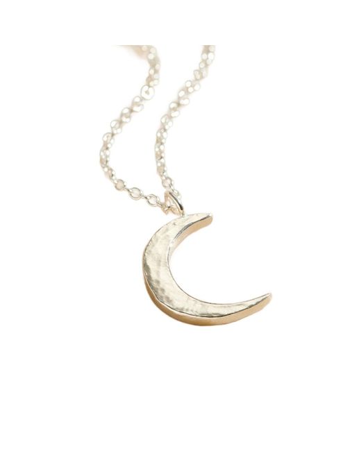 Posh Totty Designs White Sterling Small Crescent Moon Necklace