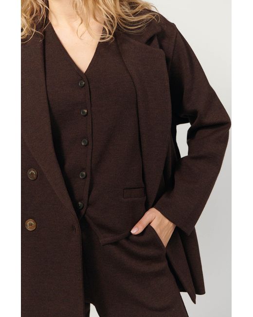 SALANIDA Brown Forza Knitted 100% Merino Blazer Chocolate *Limited Edition