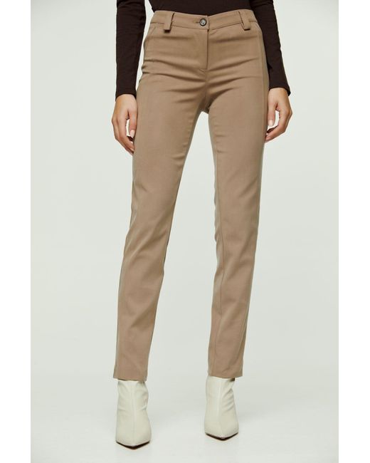 Conquista Gray Camel Fitted Full Length Pants