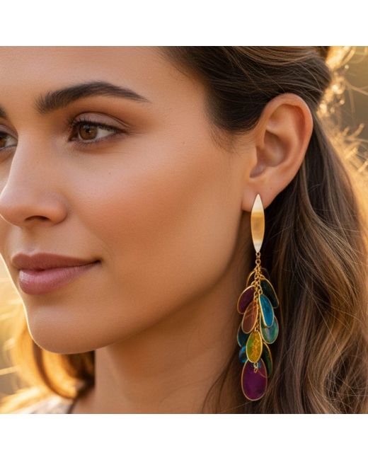 Sibylla Delphica Blue Vitreaux Glass Earrings
