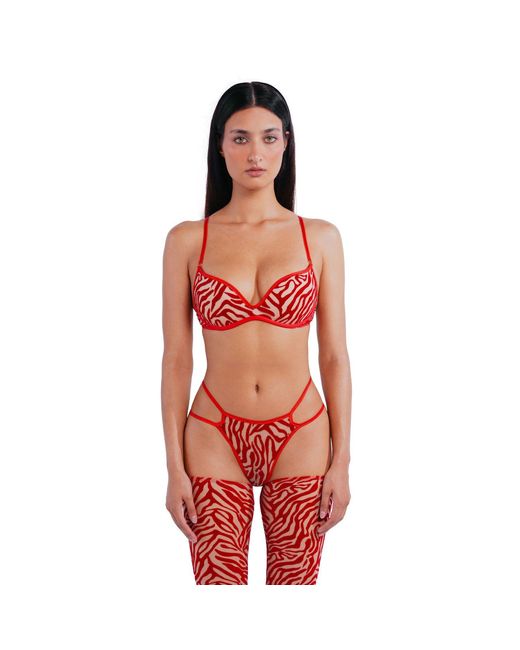 Perilla Lingerie Red Kylie Straps Thong