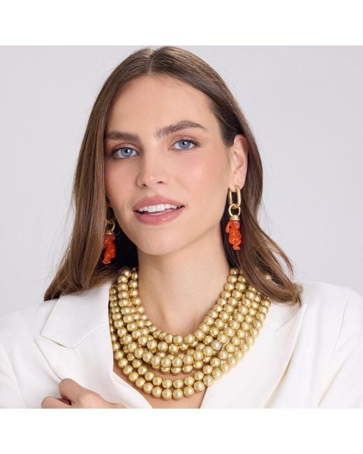 Michael Nash Jewelry Metallic Juliette Multi Strand Worn Resin Necklace