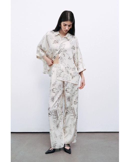 Nocturne Natural Patterned Jacquard Pants