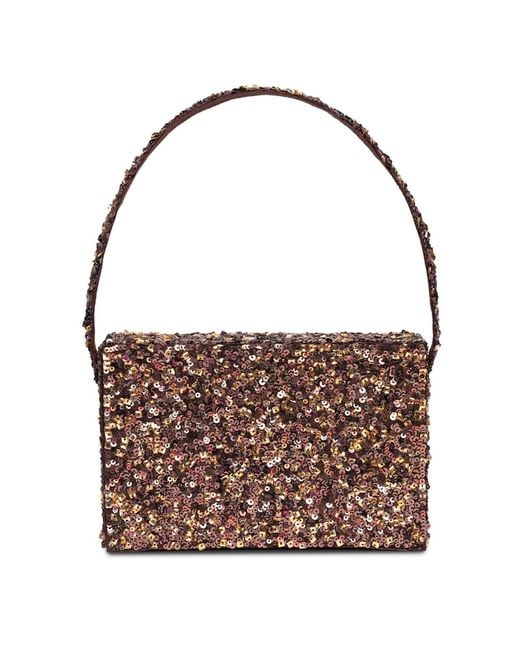 Simitri Brown Cocoa Glimmer Box Clutch