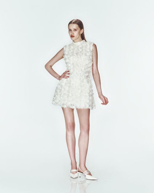 Khéla the Label White Crush On You Floral Dress In Ivory