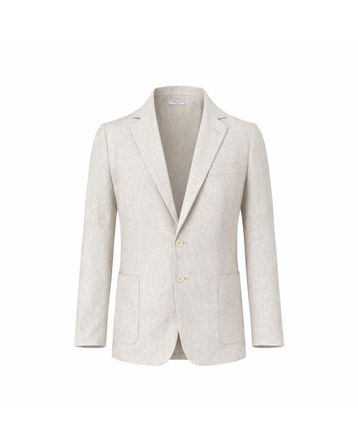 Haris Cotton White Linen Blazer for men