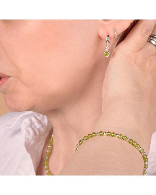 Nellou Jewellery Metallic Jewel Bead August Birthstone Bracelet Sterling