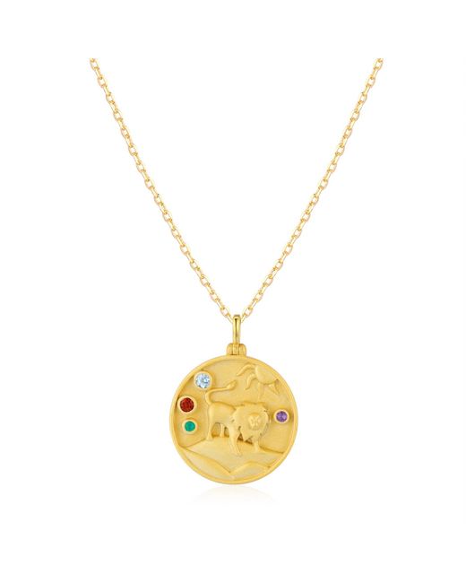Azura Jewelry New York Metallic Leo Zodiac Mantra Necklace Vermeil
