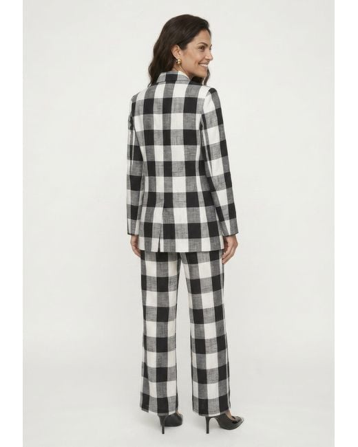 Lily and Lionel Black Zena Double Breasted Check Jacket