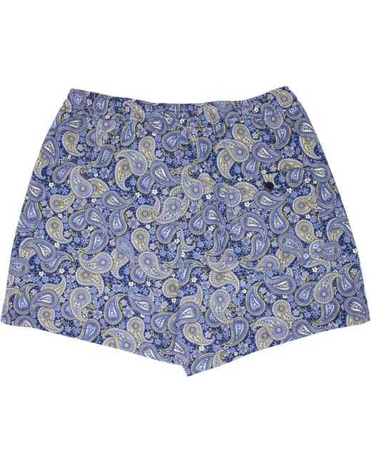 Lords of Harlech Blue Quack Pow Paisley Swim Short for men