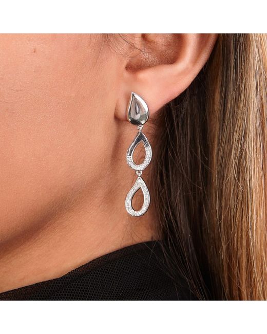 Lucy Quartermaine Metallic Melting Diamond Drop Earrings