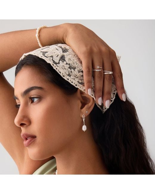 Vanhi Metallic Flora Multi Pearl Toggle Bracelet
