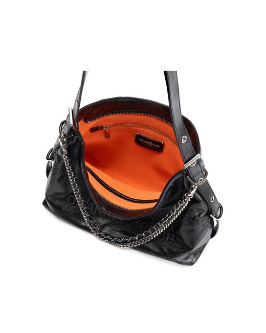 Orange Cube Black Metropolitan Chain Hobo