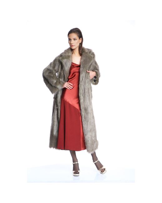 Silvia Serban Green Long Hair Fur Coat/Vest