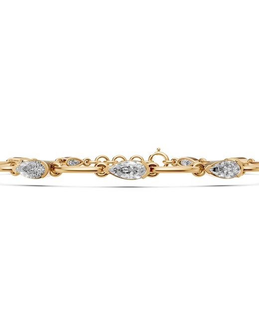 Aya Fine Jewelry Metallic Pear Cut Lab Grown Diamond Link Bracelet