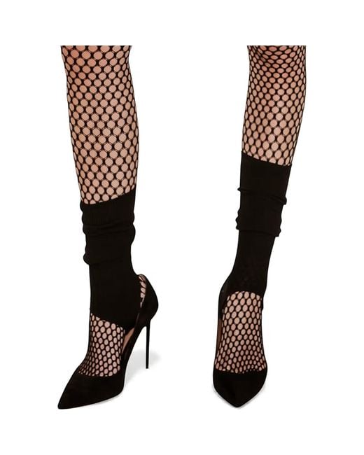 HIGH HEEL JUNGLE by KATHRYN EISMAN Black Marnie Opaque Stirrup Socks