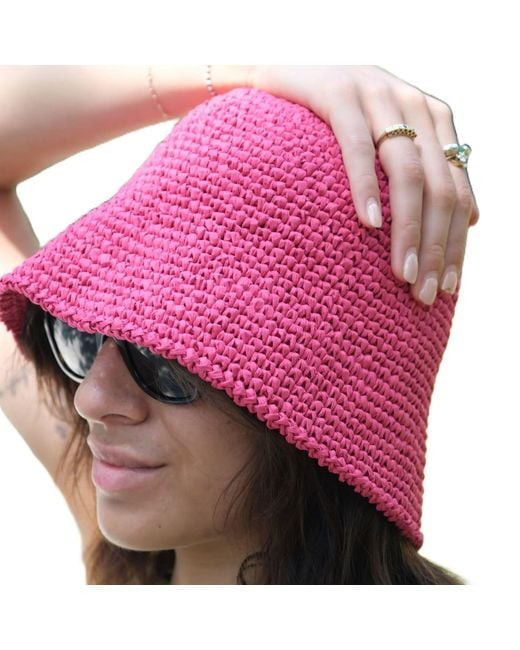 Springmoonatelier Red Raffia Special Summer Hat