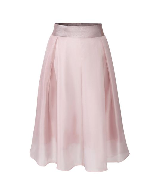 Smart and Joy Pink Neutrals Flared Organza And Satin Skirt