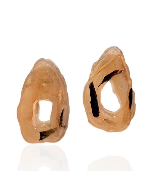 Bio-Trimmings Brown Neutrals Hutton Cutout Bio-Gem Earrings