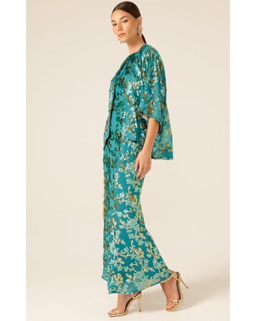 slim fit dress slacks Nehemiah One Shoulder Maxi Dress Green