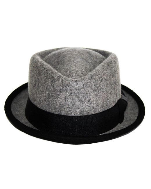 Dasmarca Hats Gray Jackson Cloud Wool Felt Porkpie Hat for men