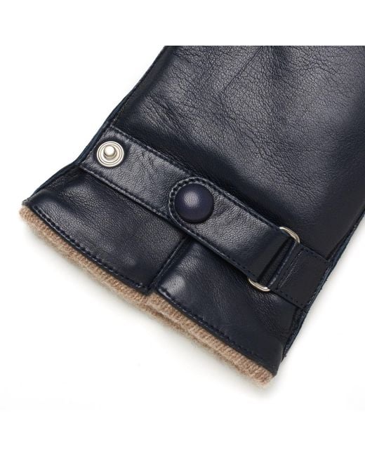 1861 Glove Manufactory Black Bergamo Nappa Leather Gloves for men