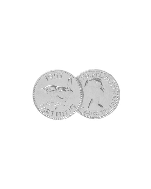 Katie Mullally Metallic English Farthing Double Coin Pendant Necklace