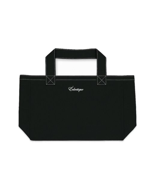Éclectique Black Canvas Tote Bag for men