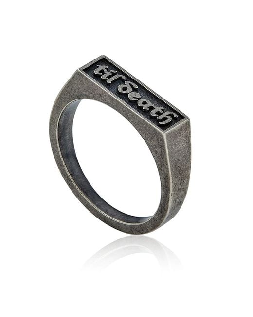 Cartography Metallic Til Death Sterling Ring for men