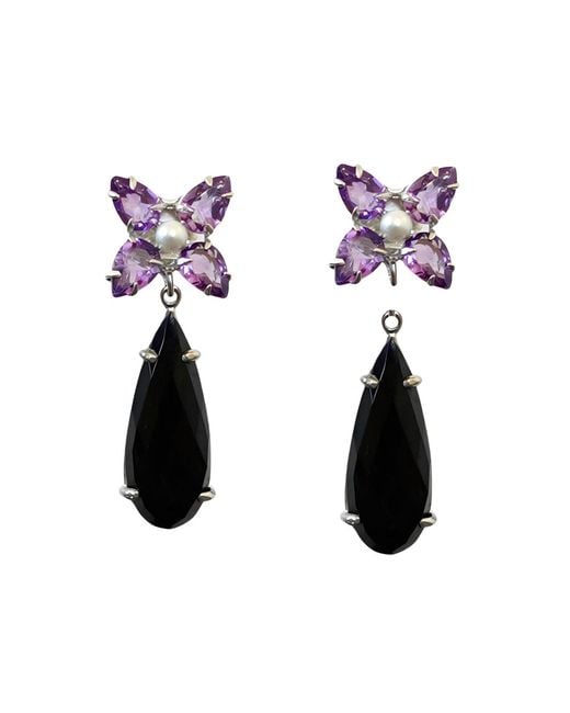 Bounkit Black Los Angeles Earrings Push Back